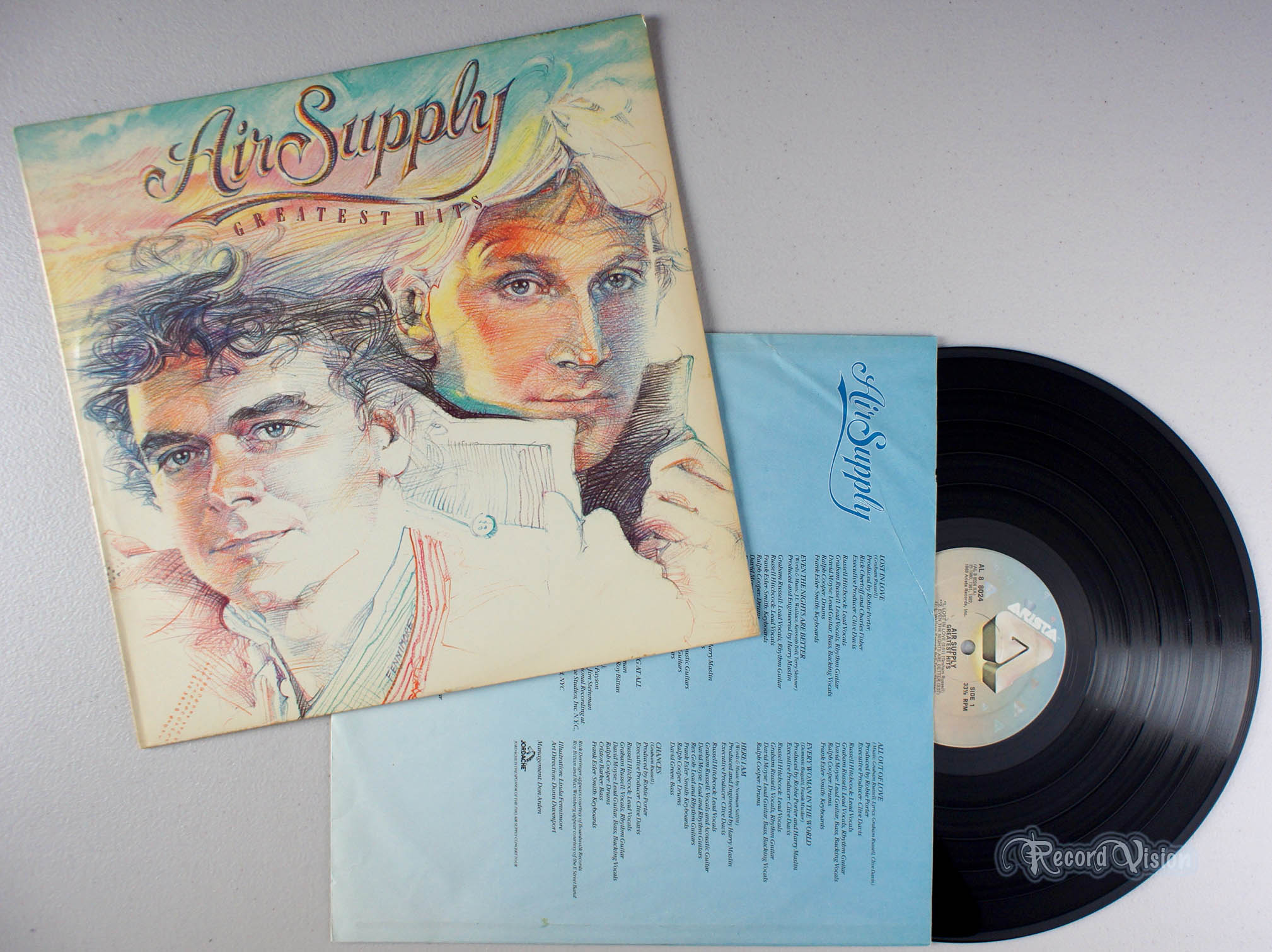 Air Supply Greatest Hits (1983) Vinyl LP • Best of, All Out of Love